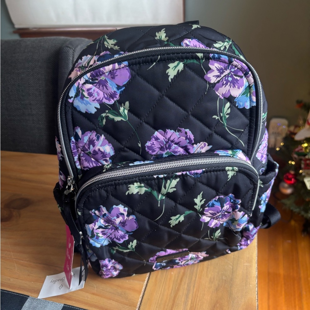 Vera Bradley Floating Pansies Designer Backpack. ( NWT Retails for $110.95)